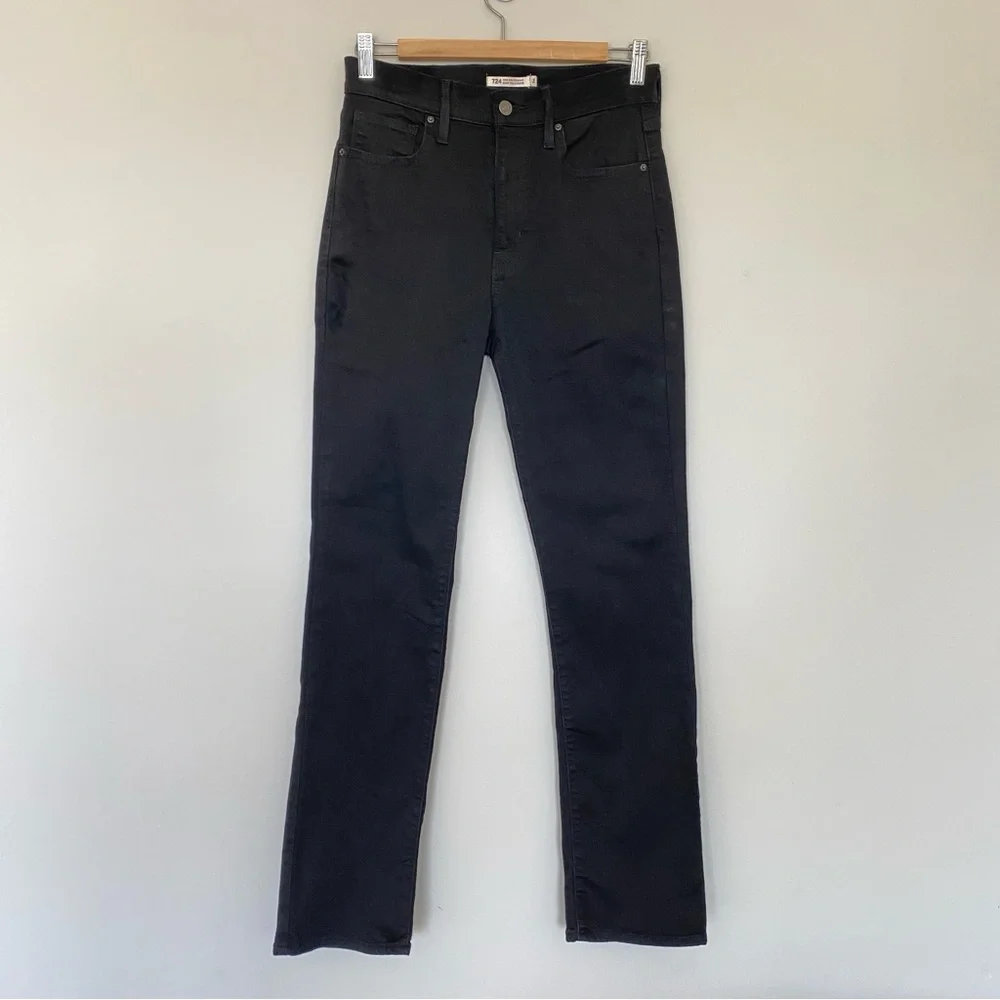 Levi's Women's Straight Leg Jeans - Black - Picture 4 of 16